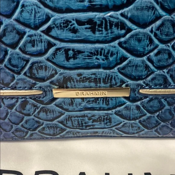 Brahmin Medium Asher Sapphire Ateague Genuine Leather tote